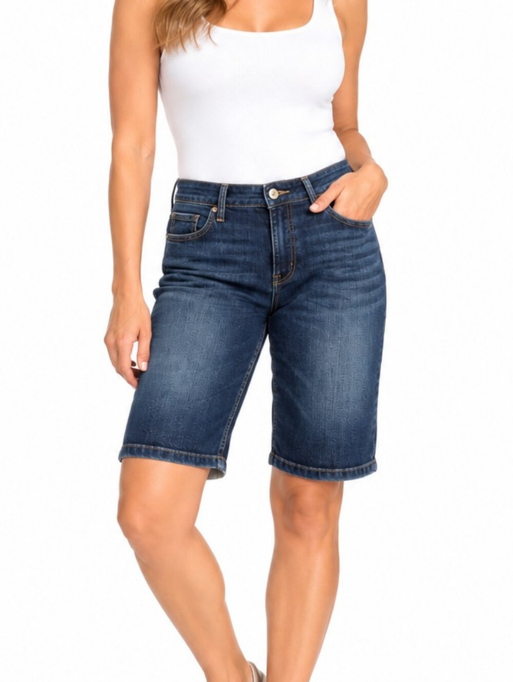 Banana Republic Women’s Bermuda Denim Shorts 29/8 Dark Wash Stretch 12” Inseam